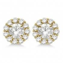 Round Diamond Earring Jackets for 8mm Studs 14K Yellow Gold (1.00ct)