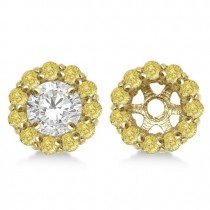 Round Yellow Diamond Earring Jackets for 5mm Studs 14K Y. Gold (0.77ct)
