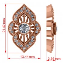 Diamond Antique Style Milgrain Earrings 14k Rose Gold (0.98ct)