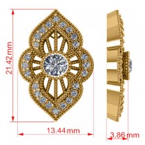 Diamond Antique Style Milgrain Earrings 14k Yellow Gold (0.98ct)