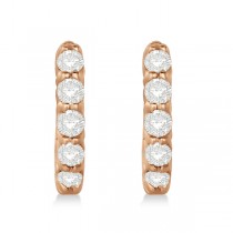 Hinged Hoop Diamond Huggie Style Earrings 14k Rose Gold (0.33ct)