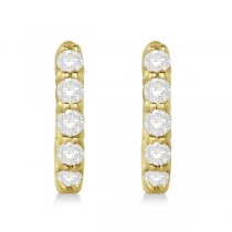 Hinged Hoop Diamond Huggie Style Earrings 14k Yellow Gold (0.33ct)