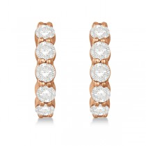 Hinged Hoop Lab Grown Diamond Huggie Style Earrings 14k Rose Gold (1.51ct)