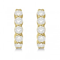 Hinged Hoop Lab Grown Diamond Huggie Style Earrings 14k Yellow Gold (1.51ct)