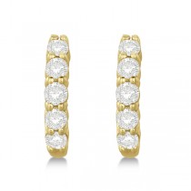 Hinged Hoop Lab Grown Diamond Huggie Style Earrings 14k Yellow Gold (0.75ct)