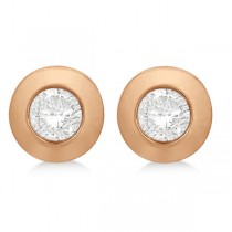 Diamond Solitaire Push-Back Stud Earrings in 14k Rose Gold (0.25ct)