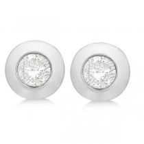 Diamond Solitaire Push-Back Stud Earrings in 14k White Gold (0.25ct)