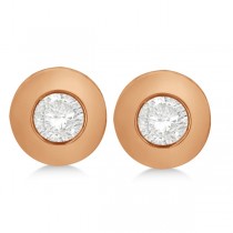 Bezel-Set Diamond Solitaire Stud Earrings in 14k Rose Gold (0.33ct)