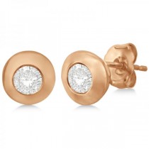 Diamond Solitaire Stud Earrings in 14k Rose Gold (0.50ct)