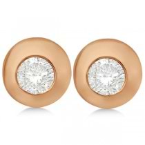Diamond Solitaire Stud Earrings in 14k Rose Gold (0.50ct)