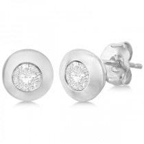 Diamond Solitaire Stud Earrings in 14k White Gold (0.50ct)