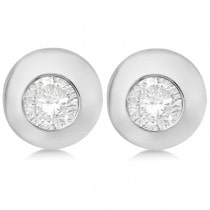Diamond Solitaire Stud Earrings in 14k White Gold (0.50ct)