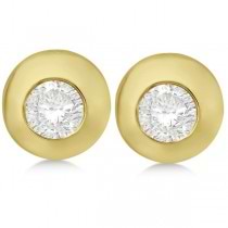 Diamond Solitaire Stud Earrings in 14k Yellow Gold (0.50ct)