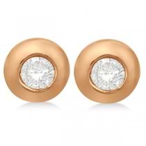 Round-Cut Diamond Solitaire Stud Earrings in 14k Rose Gold (0.65ct)