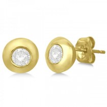 Round-Cut Diamond Solitaire Stud Earrings in 14k Yellow Gold (0.65ct)