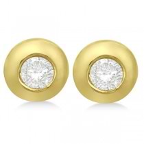 Round-Cut Diamond Solitaire Stud Earrings in 14k Yellow Gold (0.65ct)