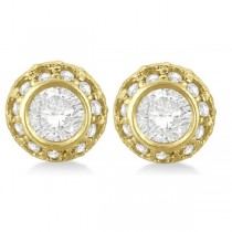 Vintage Double Halo Diamond Earrings 14k Yellow Gold (1.00cts)