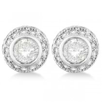 Vintage Double Halo Diamond Earrings 24k White Gold (2.00cts)