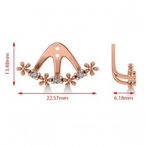 Diamond Flower Jacket Earrings 14k Rose Gold (0.18ct)