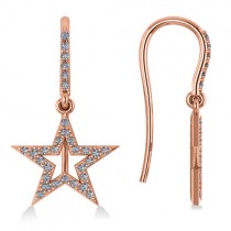 Dangle Diamond Star Earrings 14k Rose Gold (0.62ct)