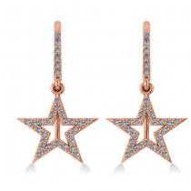 Dangle Diamond Star Earrings 14k Rose Gold (0.62ct)