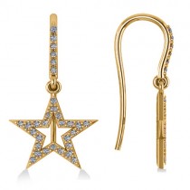 Dangle Diamond Star Earrings 14k Yellow Gold (0.62ct)