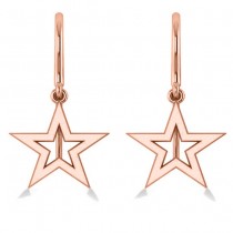 Dangle Star Earrings 14k Rose Gold
