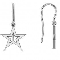 Dangle Star Earrings 14k White Gold
