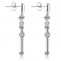 Diamond Cross Drop Earrings 14k White Gold (0.25ctw)
