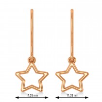 Galaxy Star Dangle Earrings 14k Rose Gold