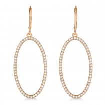 Leverback Diamond Hoop Earrings 14k Rose Gold (1.08ct)