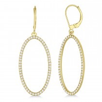 leverback Diamond Hoop Earrings 14k Yellow Gold (1.08ct)