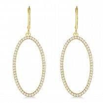 leverback Diamond Hoop Earrings 14k Yellow Gold (1.08ct)