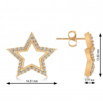 Galaxy Star Diamond Accented Stud Earrings 14k Rose Gold (0.35ct)