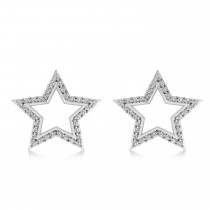 Galaxy Star Diamond Accented Stud Earrings 14k White Gold (0.35ct)