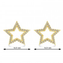 Galaxy Star Diamond Accented Stud Earrings 14k Yellow Gold (0.35ct)