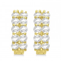 Double Row Diamond Huggie Earrings 14k Yellow Gold (2.00ct)