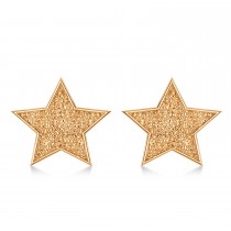 Galaxy Star Textured Diamond Illusion Stud Earrings 14k Rose Gold