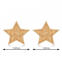 Galaxy Star Textured Diamond Illusion Stud Earrings 14k Rose Gold