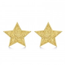 Galaxy Star Textured Diamond Illusion Stud Earrings 14k Yellow Gold