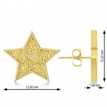 Galaxy Star Textured Diamond Illusion Stud Earrings 14k Yellow Gold
