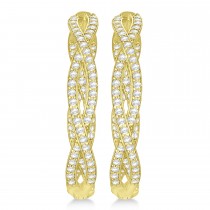 Double Helix Diamond Hoop Earrings 14k Yellow Gold (1.75ct)