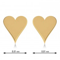 Geometric Heart-Shape Stud Earrings 14k Yellow Gold
