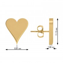 Geometric Heart-Shape Stud Earrings 14k Yellow Gold