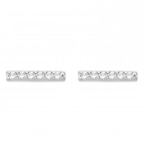 Diamond Bar Earrings 14k White Gold (0.12ct)