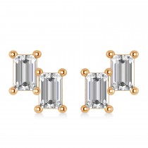 Bar Diamond Baguette Earrings 14k Rose Gold (1.20 ctw)