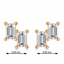 Bar Diamond Baguette Earrings 14k Rose Gold (1.20 ctw)