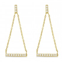 Diamond Horizontal Bar Drop Earrings 14k Yellow Gold (0.25ct)