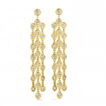 Diamond Accented Dangling Chandelier Earrings 14k Yellow Gold (2.75ct)