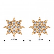 Galaxy Starburst Diamond Accented Stud Earrings 14k Rose Gold (0.31ct)